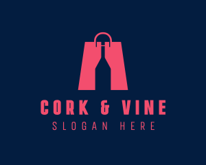 Wine Shopping Bag logo design