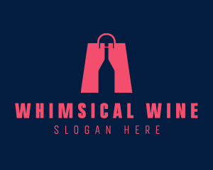 Wine Shopping Bag logo design