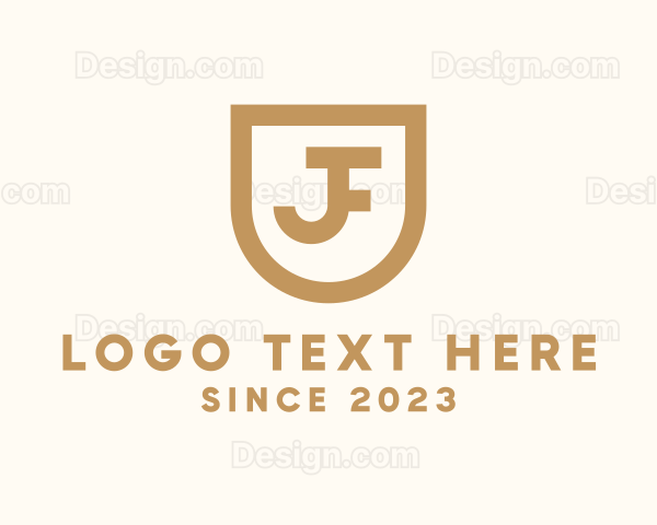 Elegant Shield Banner Letter JF Logo