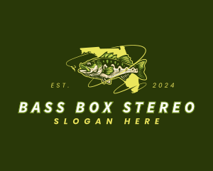 Florida  Largemouth Bass Fish logo design