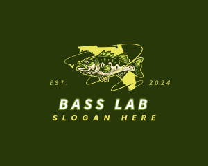 Florida  Largemouth Bass Fish logo design