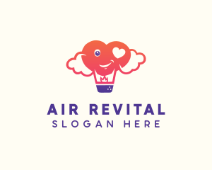 Love Hot Air Balloon logo design