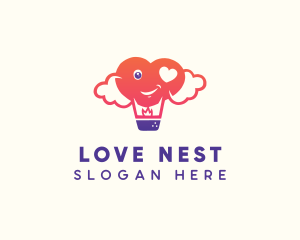 Love Hot Air Balloon logo design