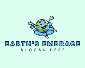 Happy Earth Globe logo design