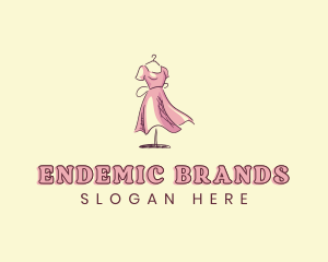 Dress Gown Clothing Seamstress logo design