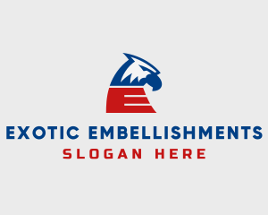 Patriotic Eagle Letter E logo design