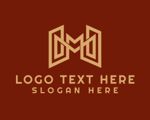 Gold Letter M Contractor  Logo