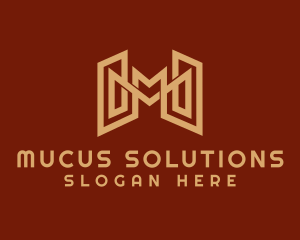 Gold Letter M Contractor  logo design