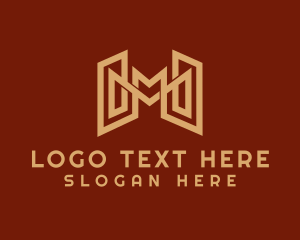 Gold Letter M Contractor  logo