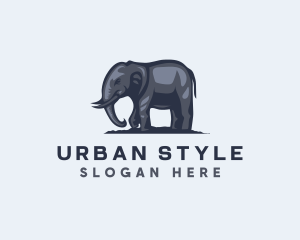 Wild African Elephant  Logo