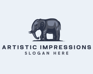 Wild African Elephant  logo design