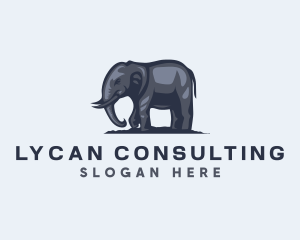 Wild African Elephant  logo design