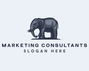 Wild African Elephant  logo design