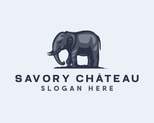 Wild African Elephant  logo design