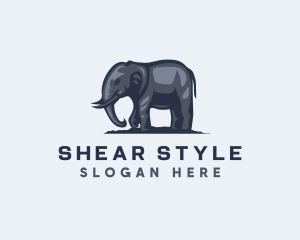 Wild African Elephant  logo design