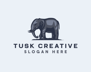 Wild African Elephant  logo design