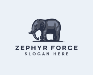 Wild African Elephant  logo design