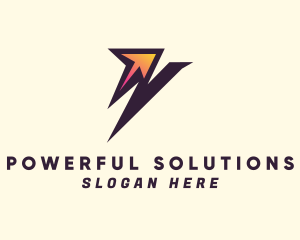 Electric Voltage Arrow logo design