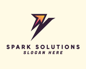 Electric Voltage Arrow logo design