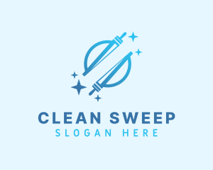 Gradient Squeegee Cleaning logo design