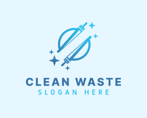 Gradient Squeegee Cleaning logo design