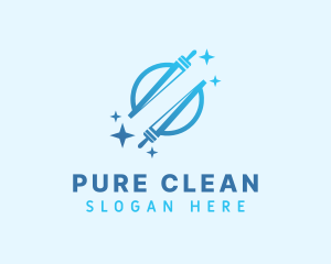 Gradient Squeegee Cleaning logo design