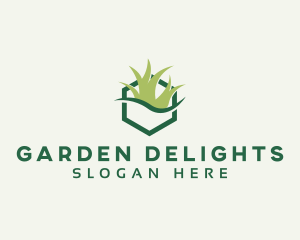 Gardening Grass Lawn logo design