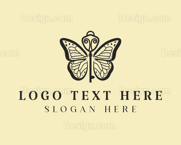 Elegant Butterfly Key Logo