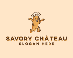 Bread Loaf Baguette logo design