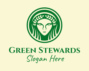 Green Goddess Lady logo design