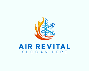 Fire Ice Air Condition logo design