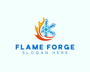 Fire Ice Air Condition logo design