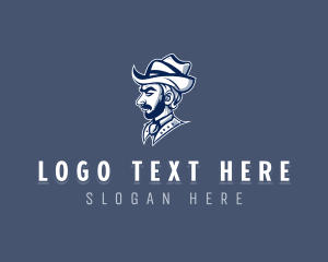 Bearded Male Cowboy logo