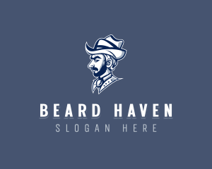 Bearded Male Cowboy logo design