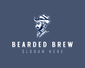 Bearded Male Cowboy logo design