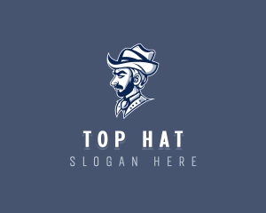 Bearded Male Cowboy logo design