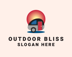 Sunset RV Camping Van  logo design