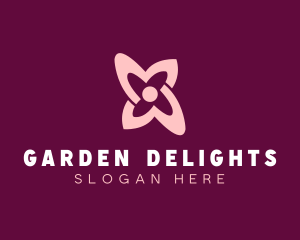 Simple Pink Flower logo design