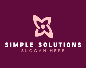 Simple Pink Flower logo design