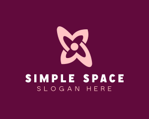 Simple Pink Flower logo design