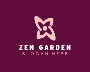 Simple Pink Flower logo design