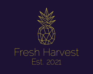 Minimal Pineapple Fruit logo design
