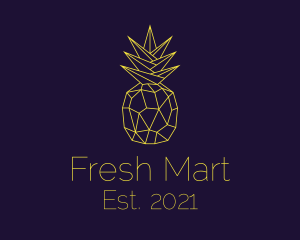 Minimal Pineapple Fruit logo design