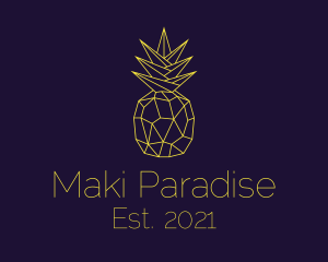 Minimal Pineapple Fruit logo design