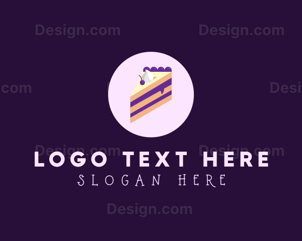 Blueberry Cake Slice Logo