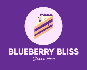 Blueberry Cake Slice logo design