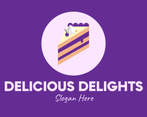 Blueberry Cake Slice logo design