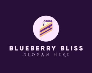 Blueberry Cake Slice logo design