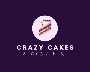 Blueberry Cake Slice logo design