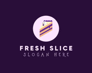 Blueberry Cake Slice logo design